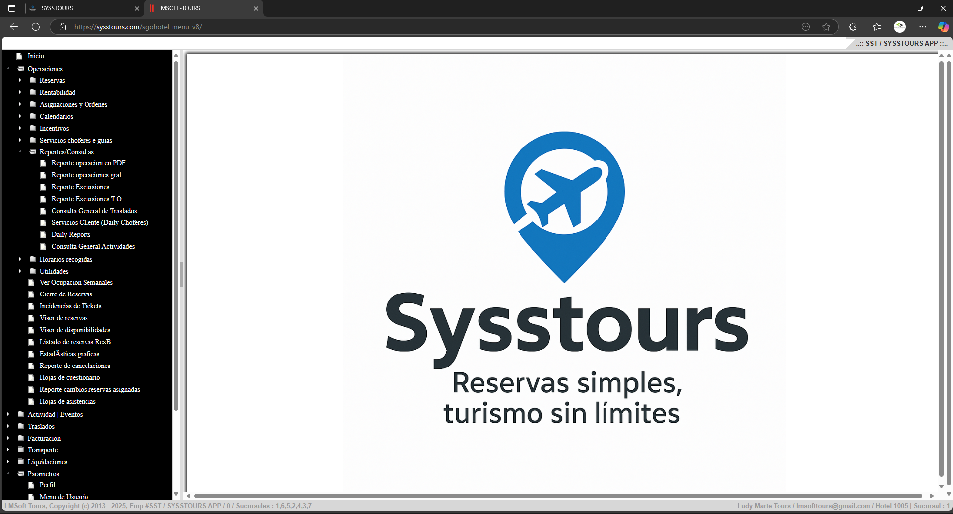Menu Principal SYSSTOURS